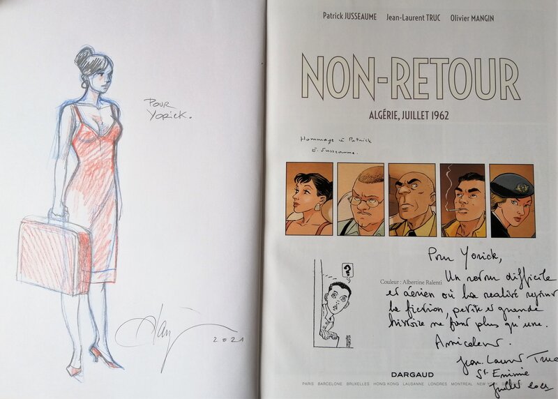 Olivier Mangin, Jean-Laurent Truc, Evelyne Jusseaume, Non-Retour(One shot) - Dédicace