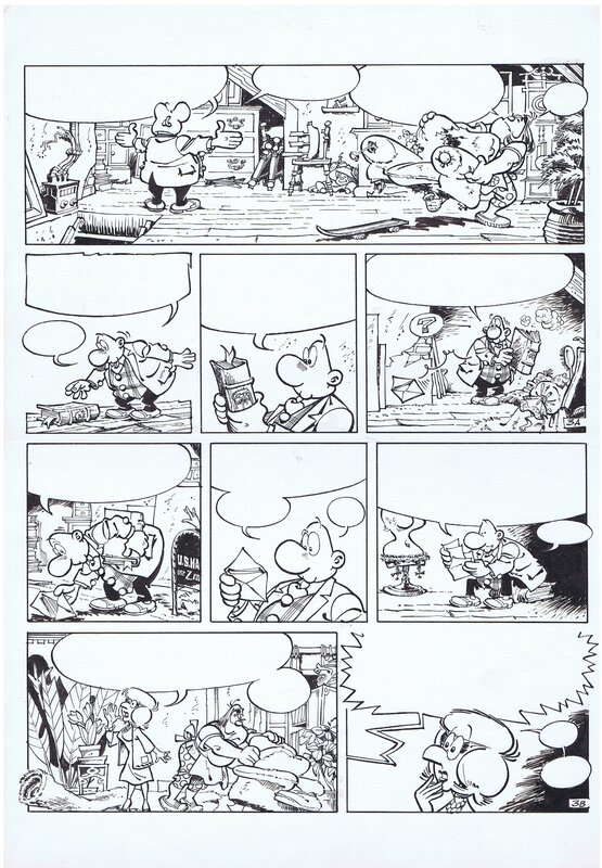 Greg, Walter Melon (Achille Talon, Olivier Blunder) - Magnesia's Treasure - Planche originale