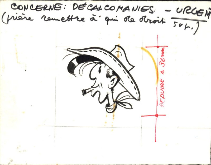 Morris, Lucky Luke, illustration décalcomanies. - Original Illustration