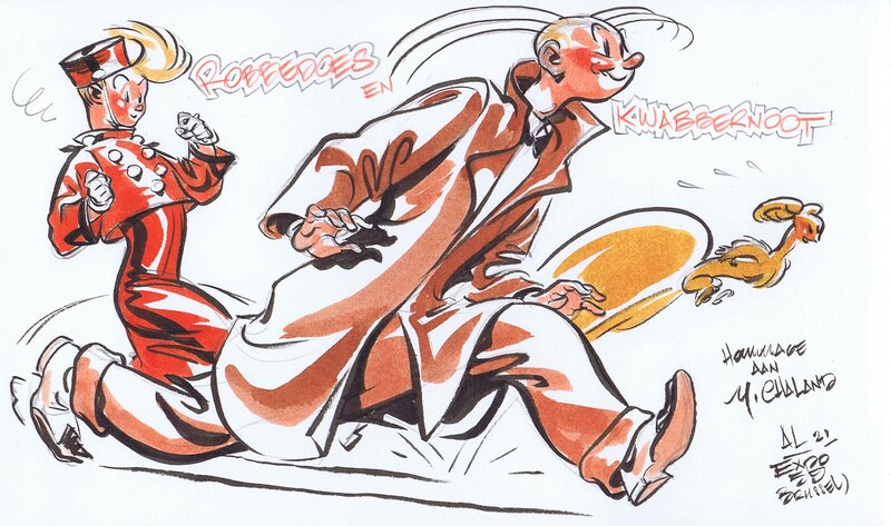 Severin - Robbedoes hommage aan Chaland - Planche originale