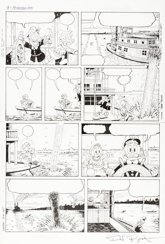 Don Rosa, La Jeunesse de Picsou, chapitre 2: Le Roi du Mississippi - p9 - Planche originale