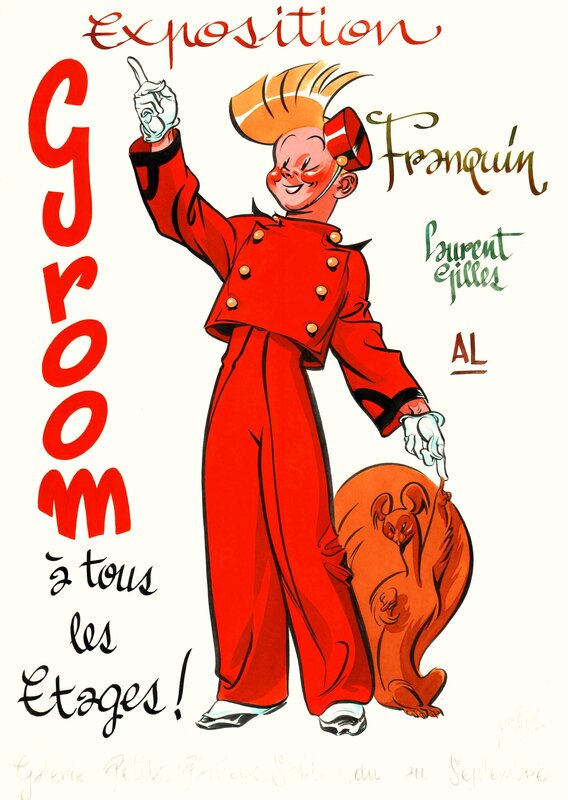 Al Severin, Spirou - Original de l’affiche de l’exposition « Spirou, groom à tous les etages » - Original Illustration