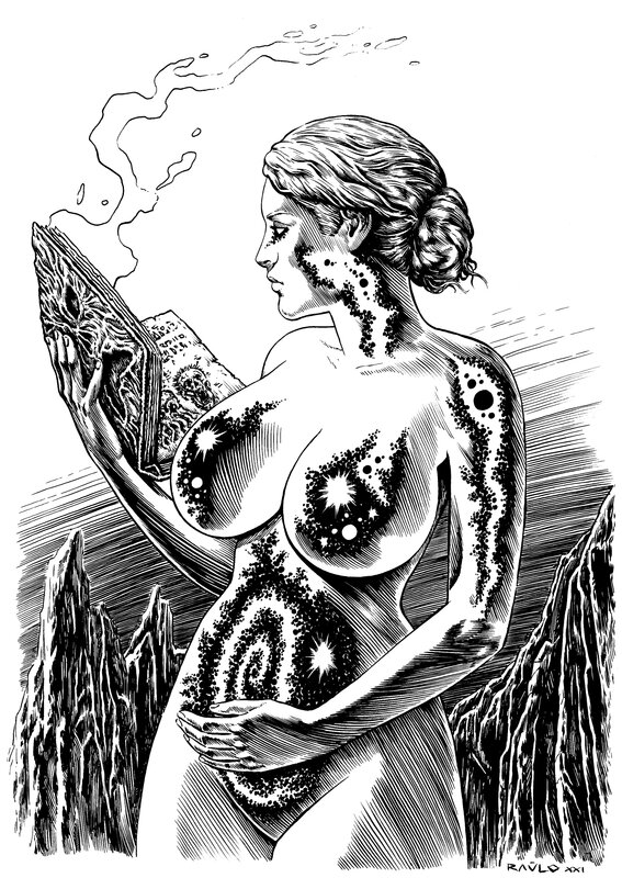 Raúlo Cáceres, Howard Phillips Lovecraft, Pression d'horreur cosmique - Original Illustration