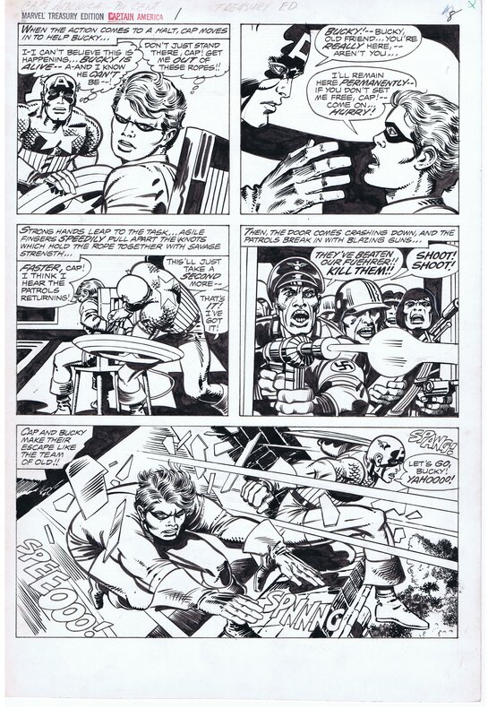 Jack Kirby, Barry Windsor-Smith, Kirby / Smith - Captain America Bicentennial Treasury - Planche originale