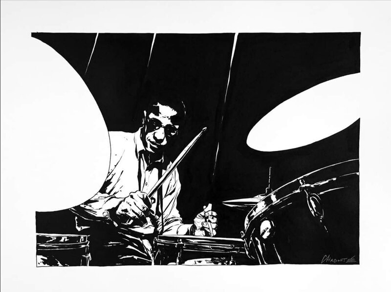 Max Roach by Christophe Chabouté - Original Illustration