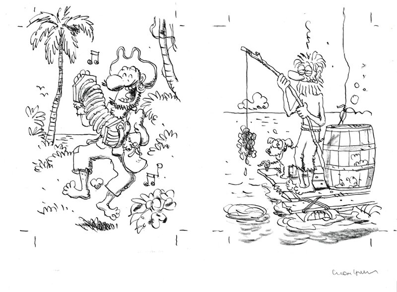 Luc Cromheecke | Het godvrrgeten eiland - Original Illustration