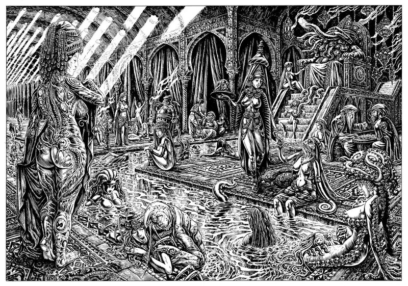 Raúlo Cáceres, Howard Phillips Lovecraft, Harem (Insania Tenebris 2) - Original Illustration