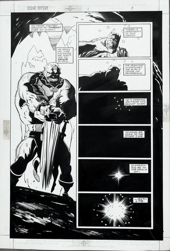 Mike Mignola, Carlos Garzón, Jim Starlin, 1987 - Cosmic Odyssey #4 - Pg.8 - Planche originale