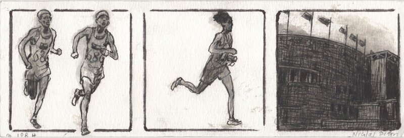 En vente - Marathon - P.108 par Nicolas Debon - Planche originale