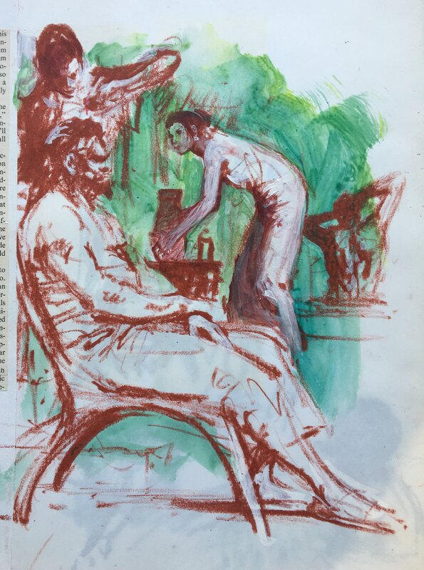 René Follet, Michel Massian, Les Grecs . Livre d’esquisses ( 4 ème partie ) - Original art