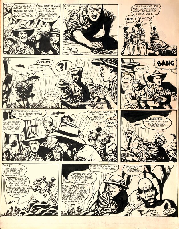 Victor Hubinon, Tiger Joe - La Piste de l'Ivoire - Planche originale 88 - Comic Strip