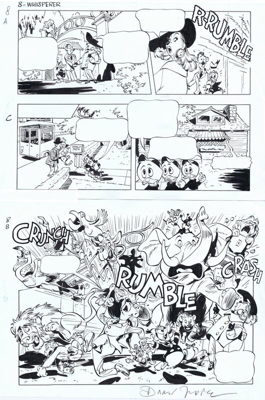 Daan Jippes, Donald Duck The Whisperer / De dierenfluisteraar - Planche originale