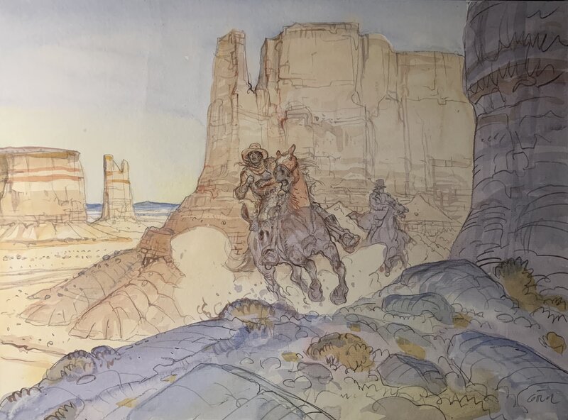 Monument Valley par Jean Giraud - Illustration originale
