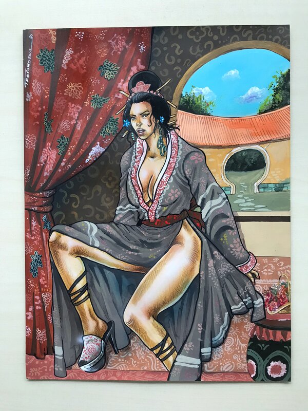 Sensual Geisha by Enzo Troiano - Original Illustration