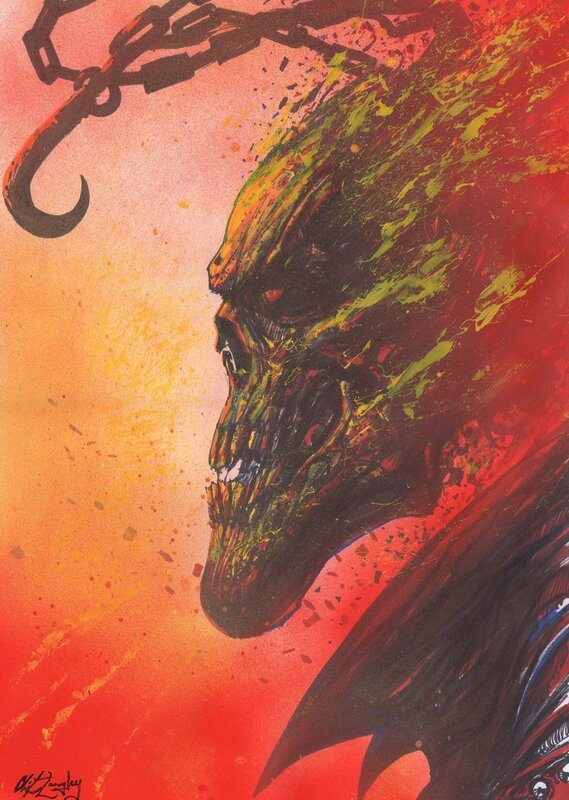 Ghost rider par Clint Langley - Illustration originale