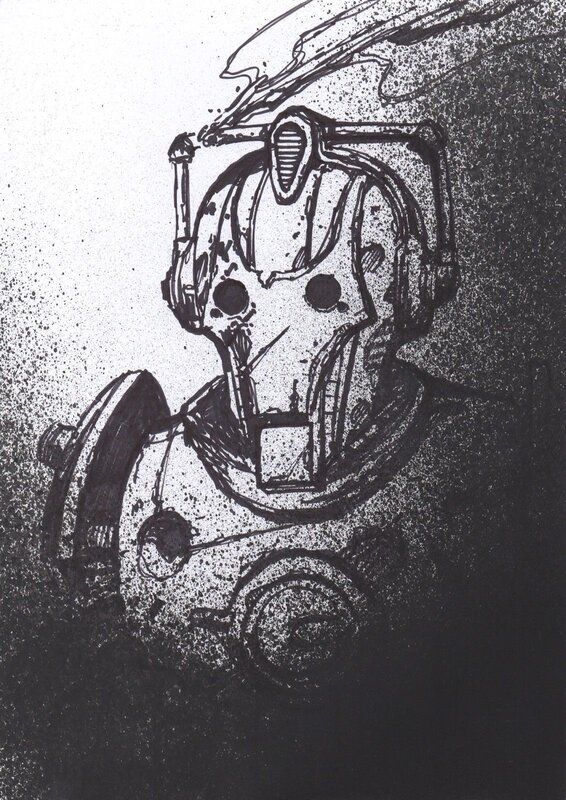 cyberman par Clint Langley - Illustration originale