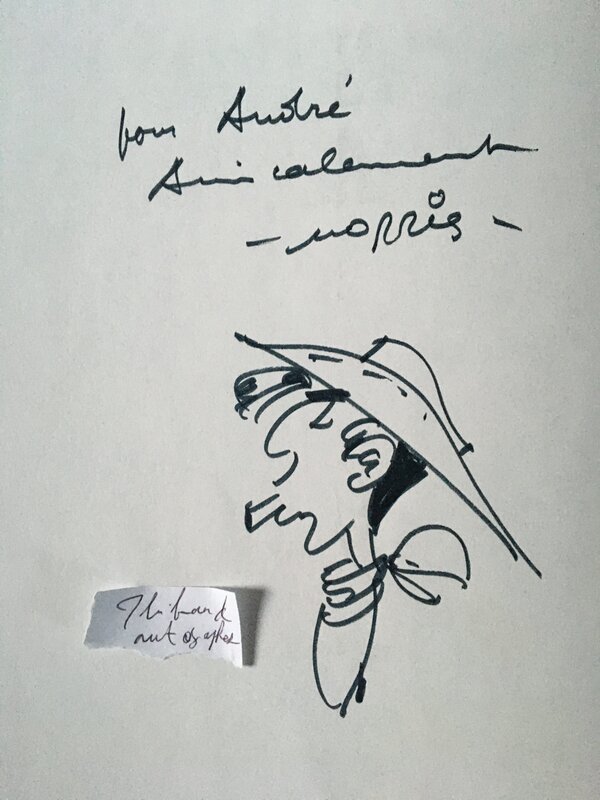 Magnifique Lucky Luke par Morris dans L’Amnésie des Dalton - Dédicace