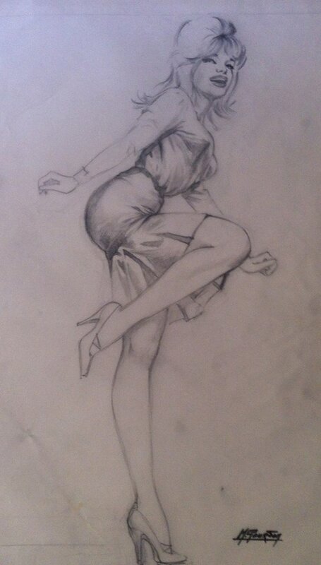 Michel Gourdon, La danseuse de twist - Original Illustration