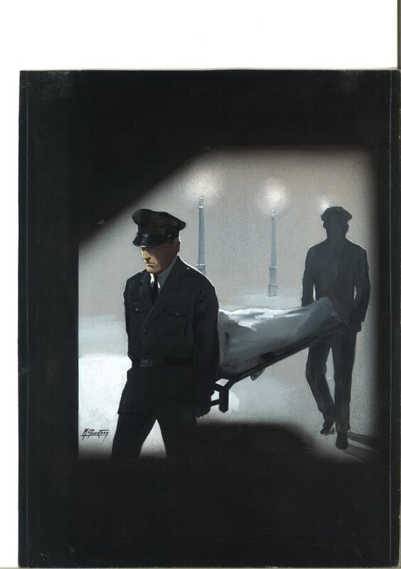 Transport de corps by Michel Gourdon - Original Illustration