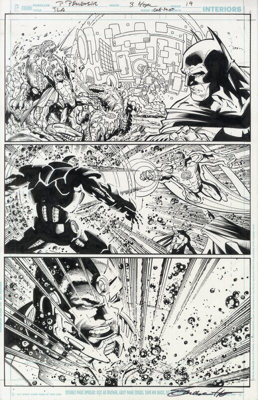 Paul Pelletier, Batman, Green lantern et Robin - Planche originale