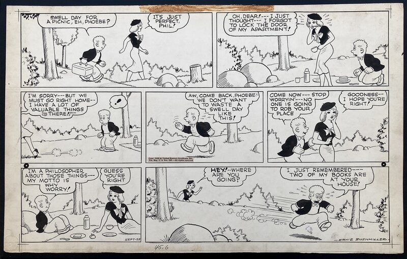 Phil Fumble par Ernie Bushmiller - Planche originale