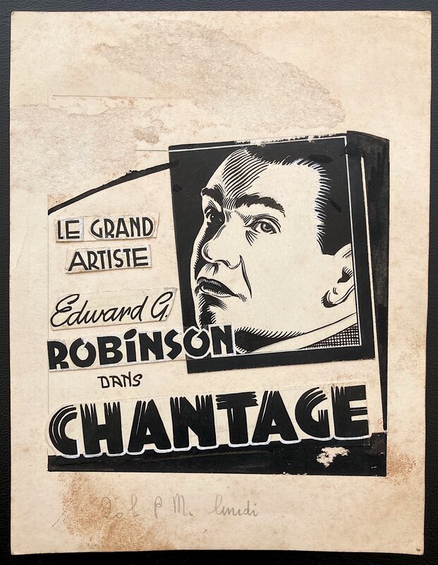 Albert Duvernay, Chantage (Edward G. Robinson) - Original Illustration