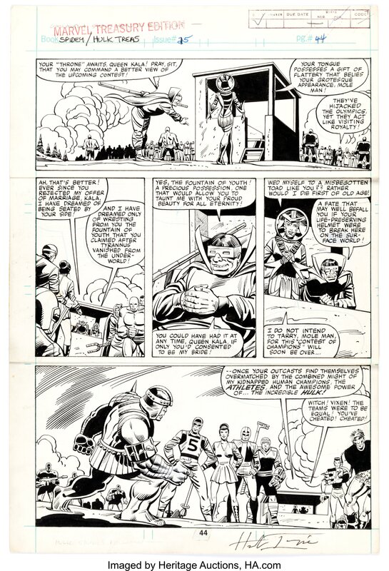 Herb Trimpe Bruce Patterson, Marvel Treasury Edition #25 Hulk Appearance Page 44 Original Art (Marvel Comics, 1980) - Planche originale