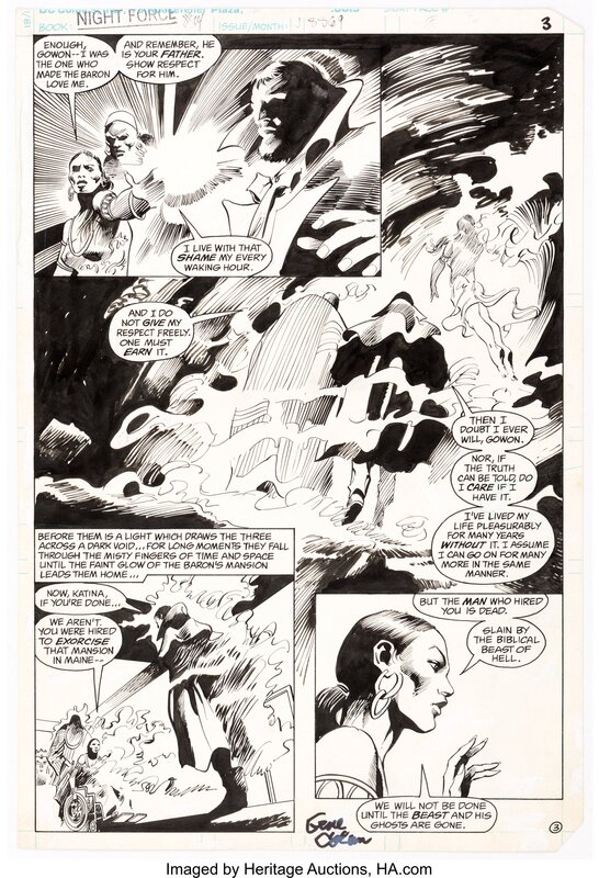 Gene Colan Bob Smith, Night Force #14 Story Page 3 Original Art (DC, 1983) - Planche originale