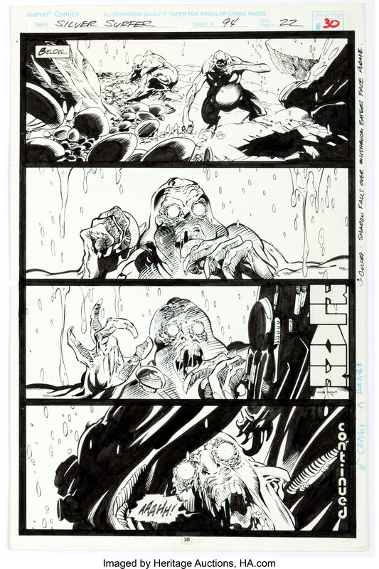 Randy Elliott Tom Grindberg, Silver Surfer # 94 Histoire Page 22 Art original (Marvel Comics, 1994) - Planche originale