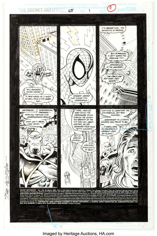 Tony DeZuniga, The Secret Defenders #25 Story Page 1 Original Art (Marvel, 1995) - Planche originale