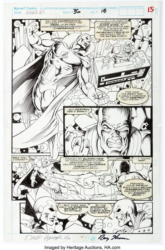Dave Hoover Ian Akin Michael Bair, What If # 36 Histoire Page 15 La vision originale d' art (Marvel, 1992) - Planche originale