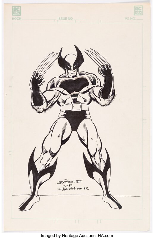 Jim Sanders, Wolverine Specialty Illustration Original Art (1983) - Sketch