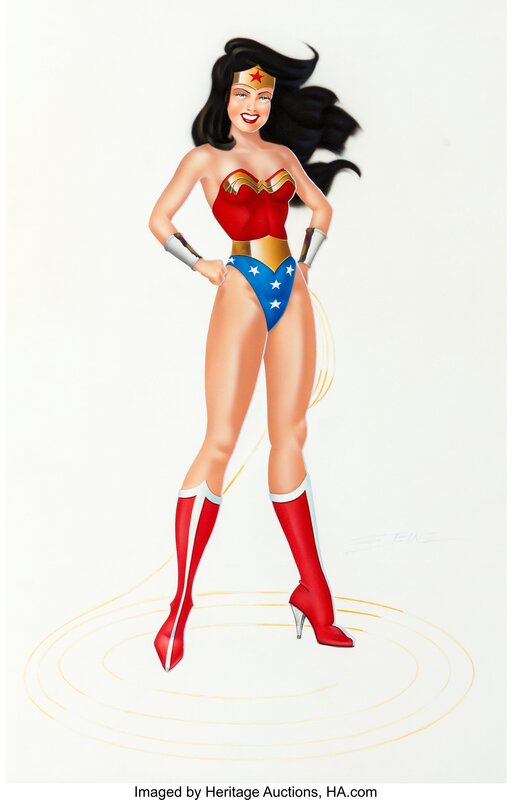 Kent STEINE, Wonder Woman Pin-Up Original Art - Illustration originale