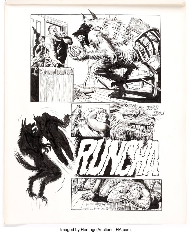 Tex Blaisdell, Werewolf Story Page Original Art (c. 1980s) - Planche originale