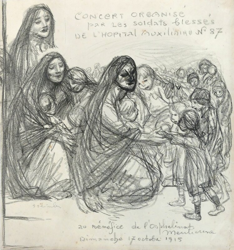 Théophile Alexandre Steinlen, Projet de programme pour un concert caritatif au bénéfice de l’Orphelinat Mentienne - Planche originale
