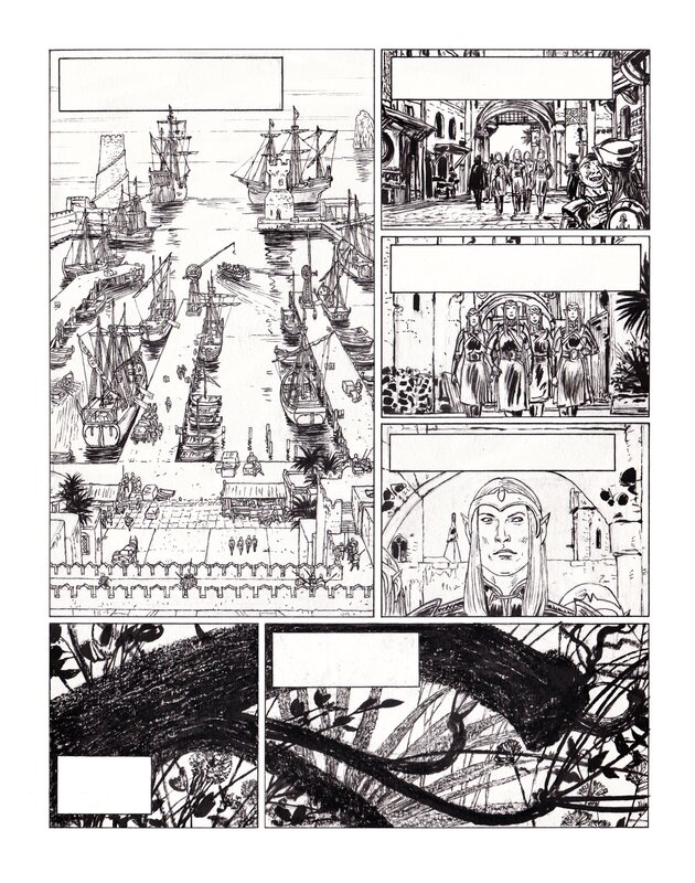 For sale - Andréi Arinouchkine, Les Elfes noirs. Planche 8 - Comic Strip