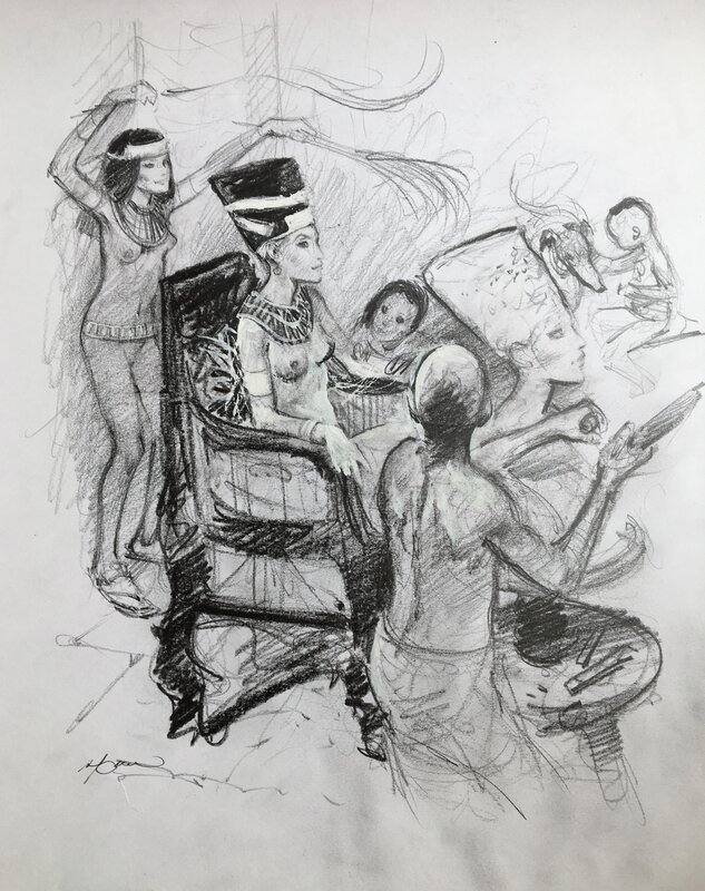 Nefertiti by René Follet - Original art