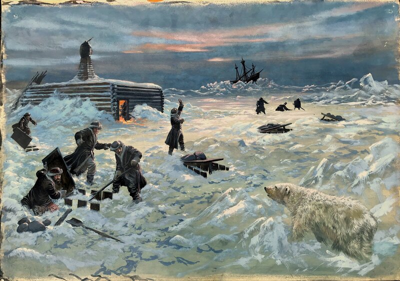 Hans Kresse, Revue/ Praline - Ontdekkingsreizigers - Dwars door het IJs en het ijser / Barents erforscht das ewige Eis - Illustration originale