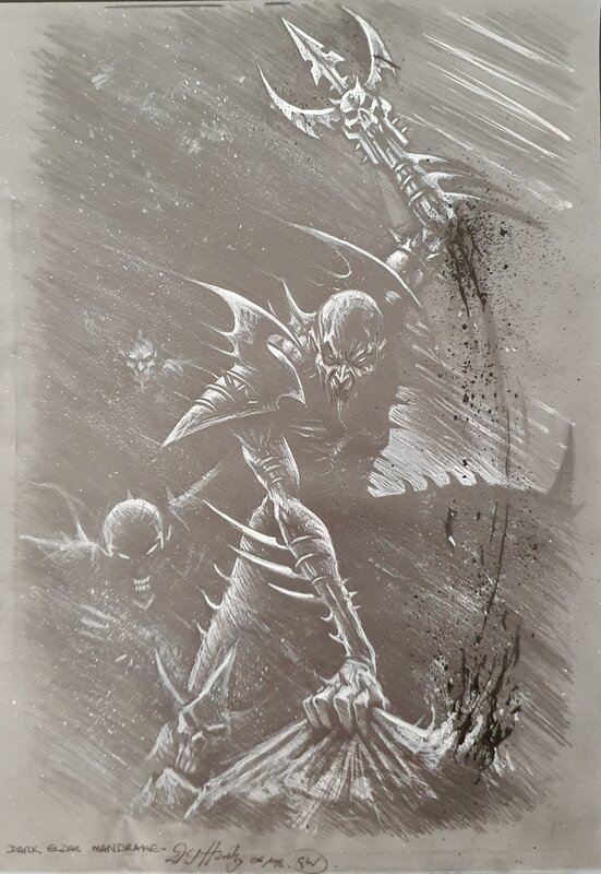 Dark eldar mandrake par Des Hanley - Planche originale