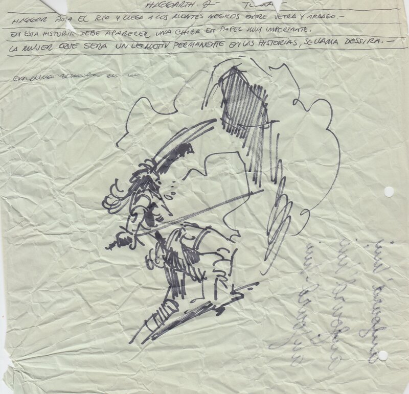 Victor De La Fuente, Boceto sobre el guión deshechado - Original art