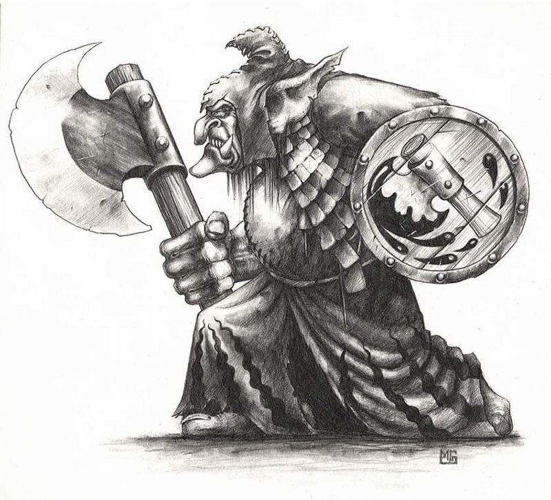 Mark Gibbons, Chaos dwarf hobgoblin - Planche originale