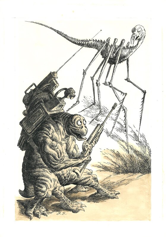 War of the worlds by Jerzy Skarzynski - Original Illustration