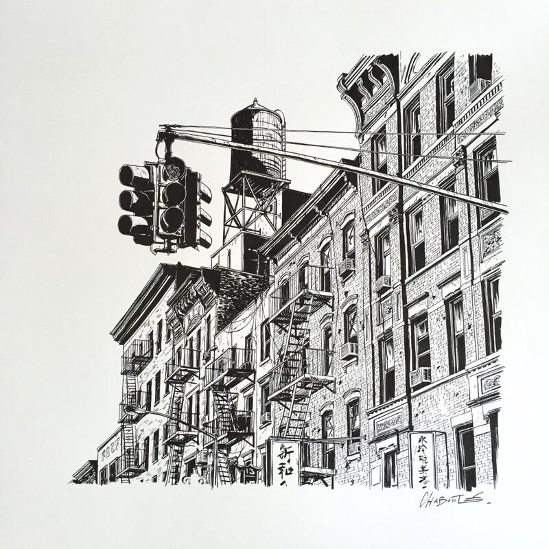 New York by Christophe Chabouté - Original Illustration