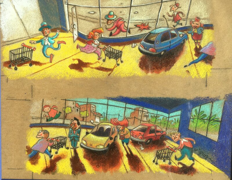 O’Groj, Courses à la concession - Original Illustration