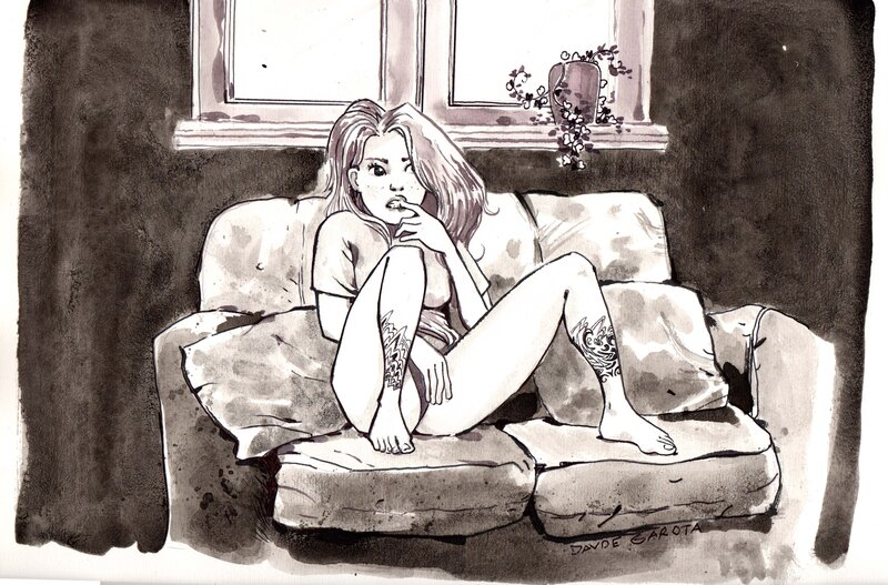 For sale - Sur le canapé by Davide Garota - Original Illustration