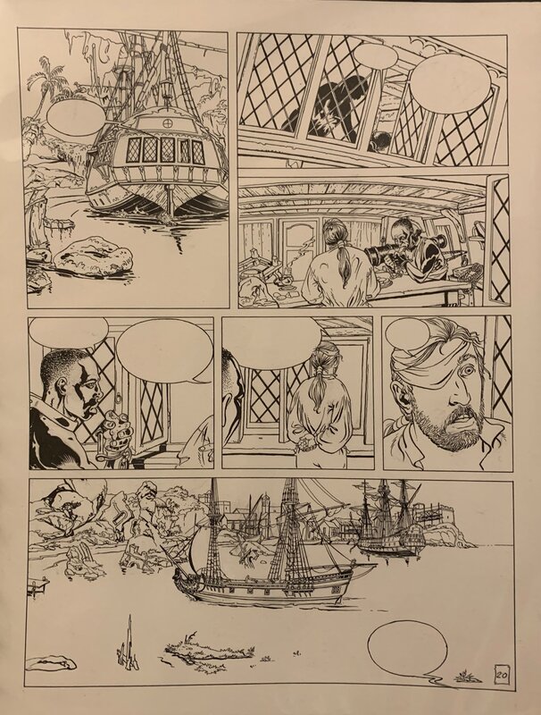Daniel Redondo, Christian Perrissin, La jeunesse de Barbe Rouge - Les mutinés de Port-Royal; p. 20 - Comic Strip