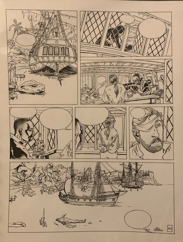 Daniel Redondo, Christian Perrissin, La jeunesse de Barbe Rouge - Les mutinés de Port-Royal; p. 20 - Planche originale