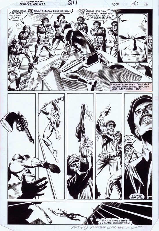 David Mazzucchelli, Danny Bulandi, 1984-10 Mazzucchelli/Bulanadi: Daredevil #211 p20 - Planche originale