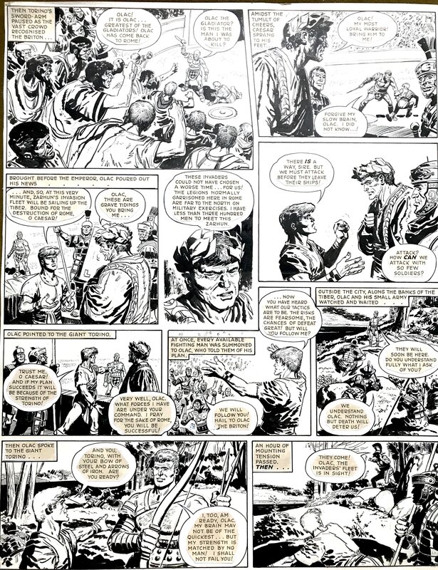 Ruggero Giovannini, Giovanini Planche d'Olac The Gladiator parue dans TIGER - Comic Strip