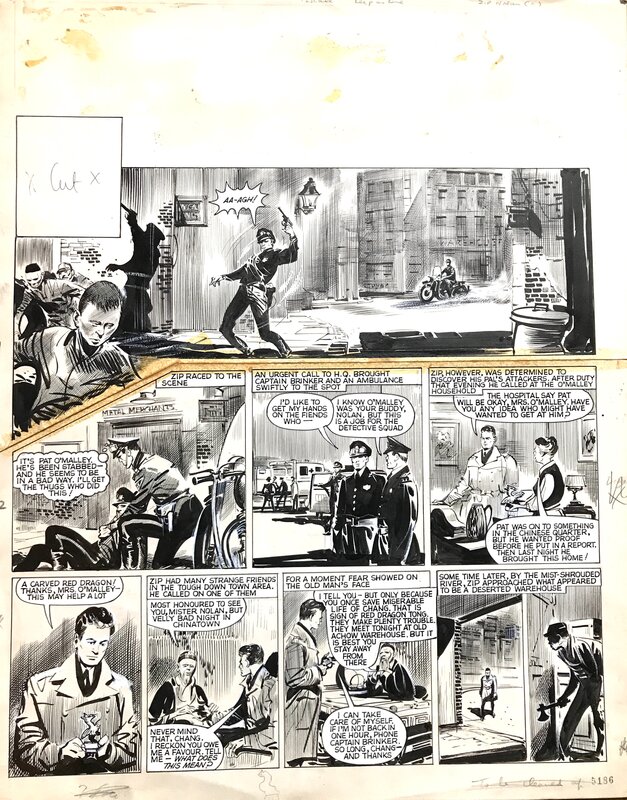 Reg BUNN : Planche de ZIP NOLAN parue dans Lion le 4/5/1963 - Planche originale